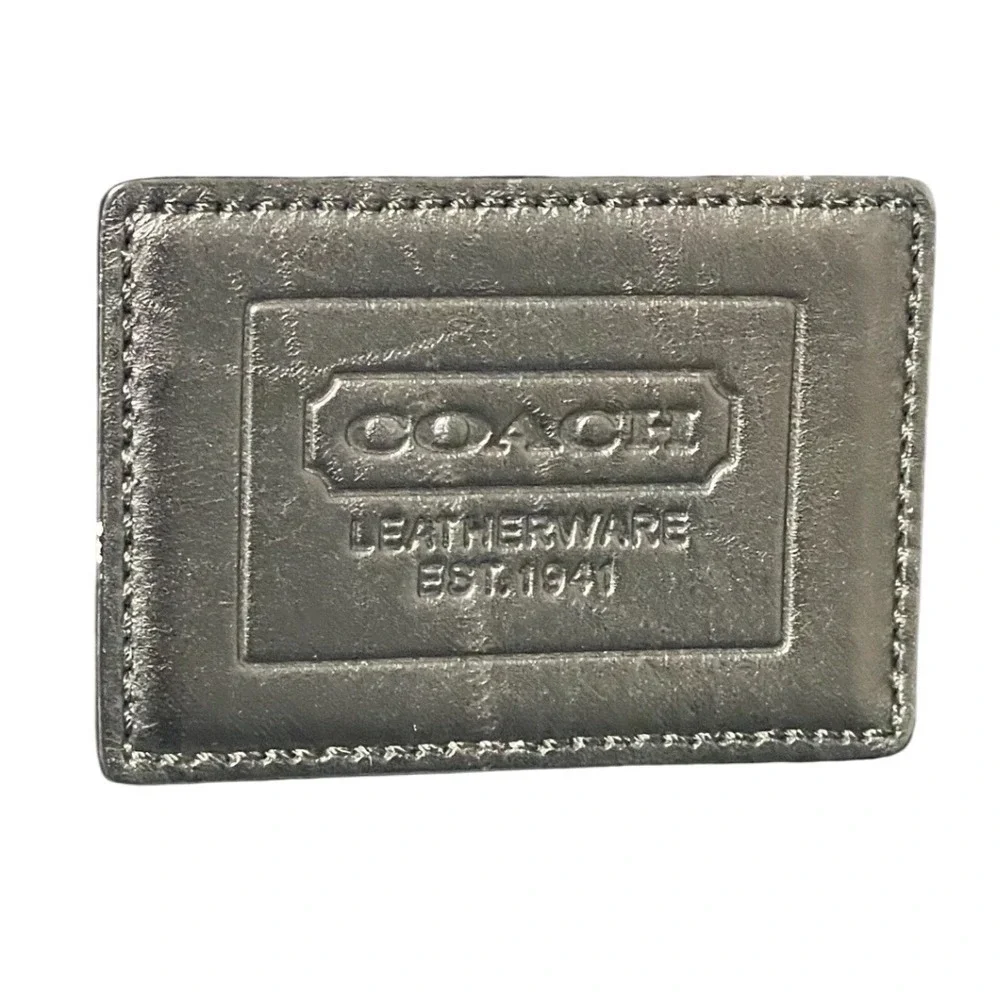 Coach Black Nylon Leather Trim Tote Bag Classic Style Zipper‎ Top